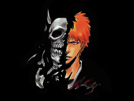 Shout my name - anime, kurosaki, blonde, ichigo, kurosaki ichigo, cool, hollow, hair, skull, black, hell, bleach, movie, ichigo kurosaki, vasto lorde, sexy