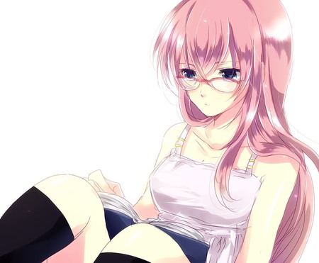 Megurine Luka - aqua, glasses, hot, thighhighs, music, anime girl, stockings, book, white, art, cool, aqua eyes, artistic, sexy, song, vocaloids, program, vocaloid, beautiful, pink, diva, nice, beauty, singer, reading, socks, virtual, pretty, idol, megurine luka, anime, cute, megurine, luka, girl, pink hair, cg, digital, awesome