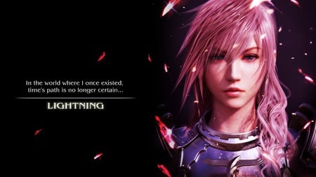 Lightning Farron - farron, final fantasy xiii, beautiful, petals, pink, lightning