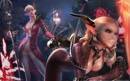 Tera Elf - beauty, female, hot, video game, fantasy, art, pretty, game, style, tera, elf, sexy, girl, fighter, cg, hd, adventure, warriors, action, dress, blonde, legends