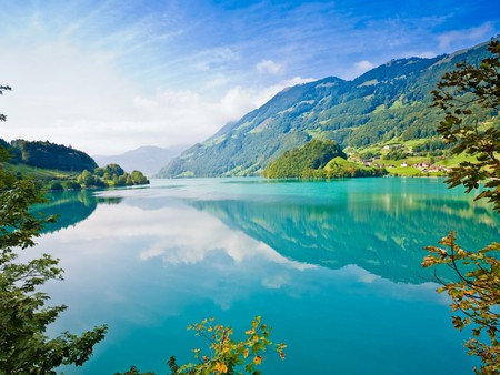 beautiful blue - reflections, clouds, nature, photography, beauty, lake, mountains, sky