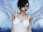 Angel on blue