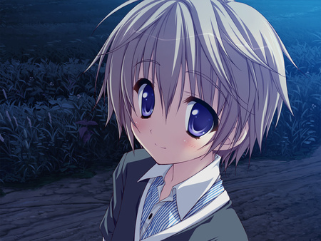 cuteblushingboy - night, animeboy, cute, blushing