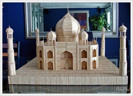 Taj Mahal Made up of Toothpicks. - indian heritage, monument, art, photography