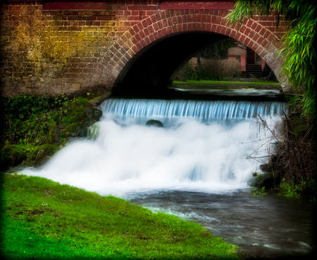 White foam - vegetation, water, foam, image, beautiful, landscape, grass, popular, river, white, nature, waterfall, view, background, power, bridge