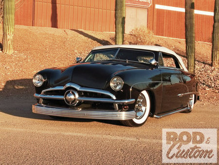 1950 Convertible - ford, black, rod, custom