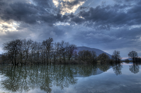 Reflection - sky, trees, background, landscape, peaceful, water, reflection, beautiful, clouds, natura, silence