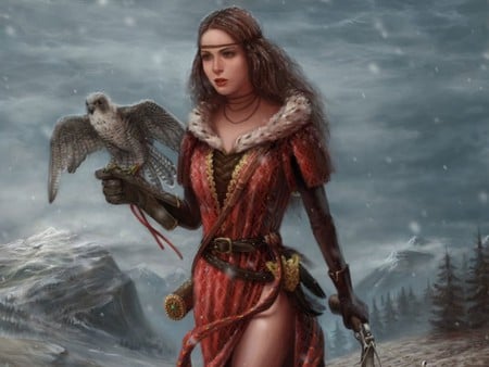 BIRD WARRIOR - bird, fantasy, female, warrior