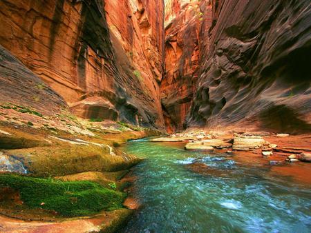 River-at-Gorge - nature, canyon, river, water, rock