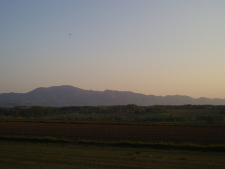 Sunset in back of Mountains - nature, rock, sunset, mountain