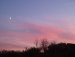 Sunset with moon