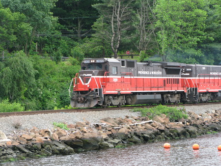 Train rolling down the tracks - train, locomotive, chug a chug, track, engine, whistle