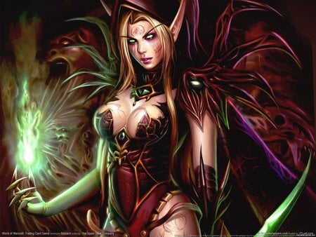 Blood Elf - beauty, elf, sexy, hot, female, world of warcraft- trading card game, video game, fantasy, cg, hd, wow, trading card game, world of warcraft, blood elf, soul