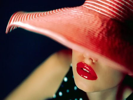 For chacha 08... - woman, elegance, red lips, hat