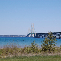 Mackinac Bridge over the Great Lakes