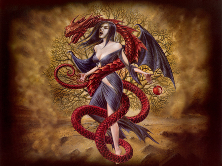 vampire - vampire, fantasy, snake, woman, girl, dark