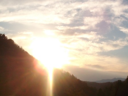 Sunset On The Mountains - clouds, sunset, mountains, sky