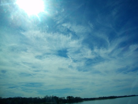 Sun Lake - sky, lake, sun