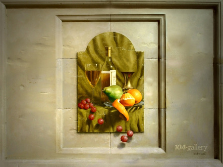 Bas Relief - grapes, wine, textures, paintings, fruit, walls, art, architecture