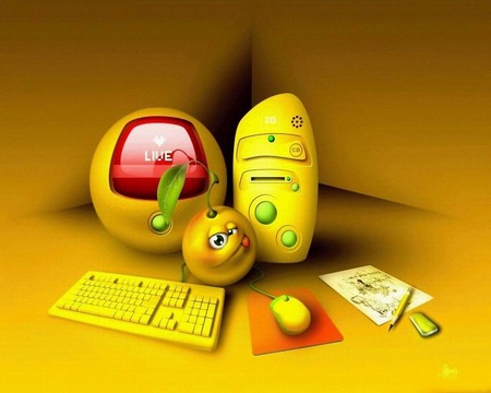 yellow comp - comp, yellow, funny, pc, lemon