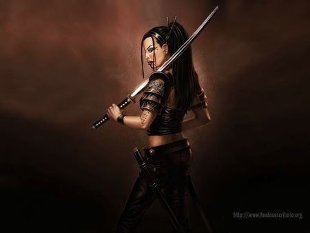 Samurai Girl - woman, abstract, girl, warrior, katana, samurai, sword