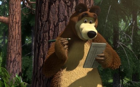 Crossword - forest, bear, clever, smart, tree, crossword