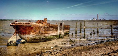 Rusty boat - abstract, beach, photography, boat, sea, rusty, sand