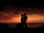 Romantic couple at sunset