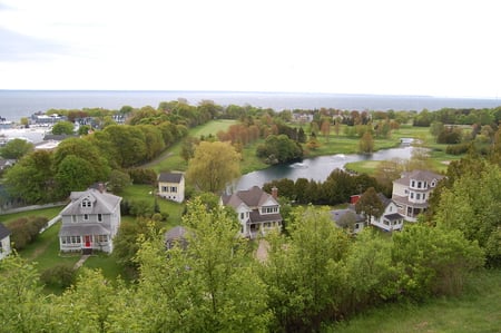 small town on an island - town, mackinac island, michigan, paradise, island