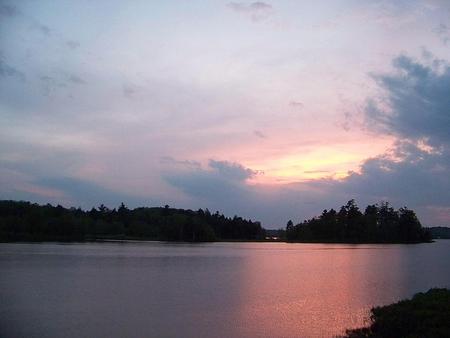 sunset canaan, maine - canaan, sunset, water, maine