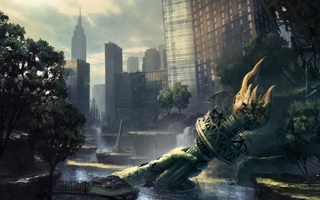 Fall of Liberty - video game, crysis 2, cg, hd, art, war, liberty, adventure, crysis, fallen