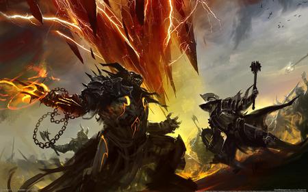 Guild Wars - warrior, monster, knight, video game, cg, hd, guild wars, war, beast, guild wars 2, adventure, action, enemy