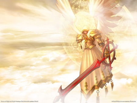 Warrior Angel - warrior, wing, soul, heroes of magic and might, sword, angel, light, cg, magic and might, fantasy, goddess, hd, heroes of magic and might 5, video game