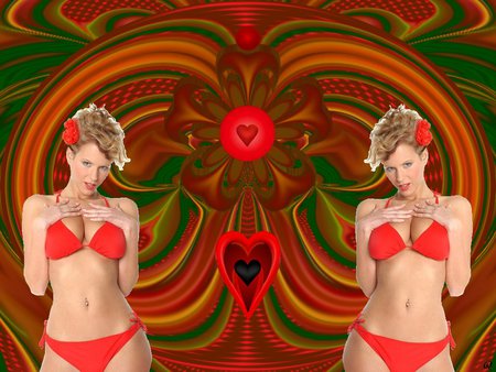 Hearts of Desire - eye candy, collage, 3d, fractal, abstract