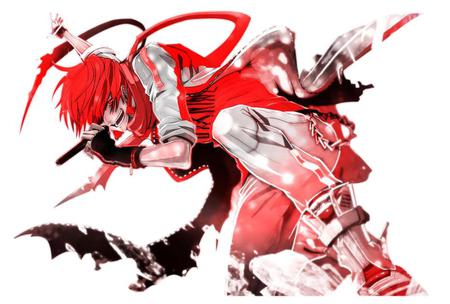 vocaloid - red eyes, jeans, short hair, red hair, kaito