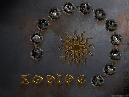 Zodiac Signs - abstract, metal, gold, signs, zodiac