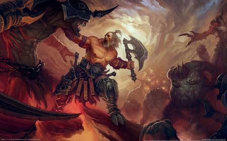 Diablo Warrior - legend, warrior, monster, video game, fantasy, cg, hd, axe, war, diablo 3, battle, adventure, diablo, ation