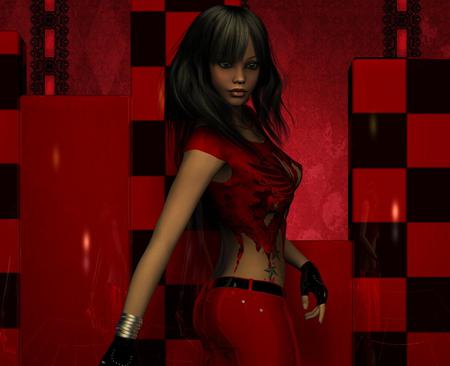 Sexy Girl - sexy, red, 3d, girl