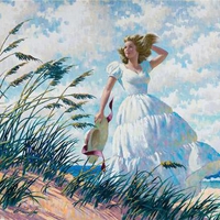 Young lady at  the seaside