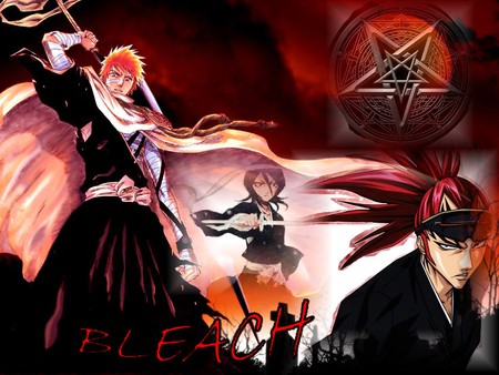 soul reapers - renji, ichigo, rukia, bleach