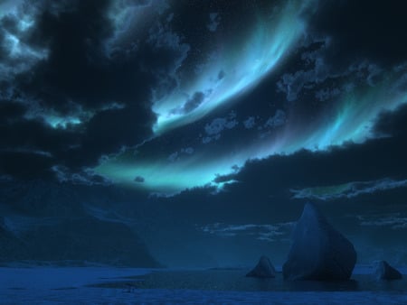 Aurora borealis - aurora, nature, cloud, borealis, sky