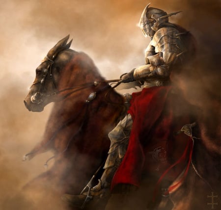 Knight - abstract, horse, warrior, knight, fantasy