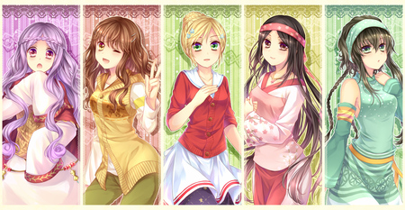 Beautiful Girls - pretty, anime girl, beautiful, hot, beauty, kimono, blond hair, brown hair, long hair, stunning, short hair, beauties, black hair, cute, purple hair, sexy