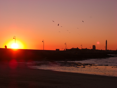 Puesta de sol en Cádiz - de, sol, cadiz, puesta