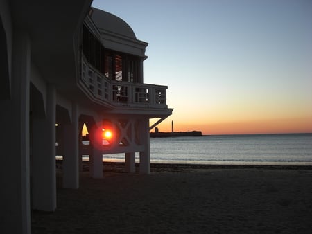 Puesta de sol en el Balneario de Cádiz - sol, balneario, cadiz, de, puesta