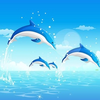 Abstract dolphins