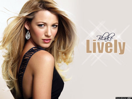 Blake Lively - female, blonde, black dress, pretty face, long hair, actress