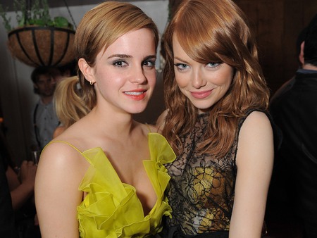 Emma Stone and Emma Watson - redhead, emma stone, emma watson, dress