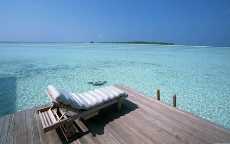 Sit And Dream - carribean, ocean, pier, dreams, chair