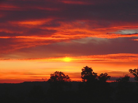 False-Sunrise-or-Dawn-Sun-Dog-from-Long-Ridge - sky, trees, panorama, sundog, photography, sunsetsm sunrise, nature, clouds, false